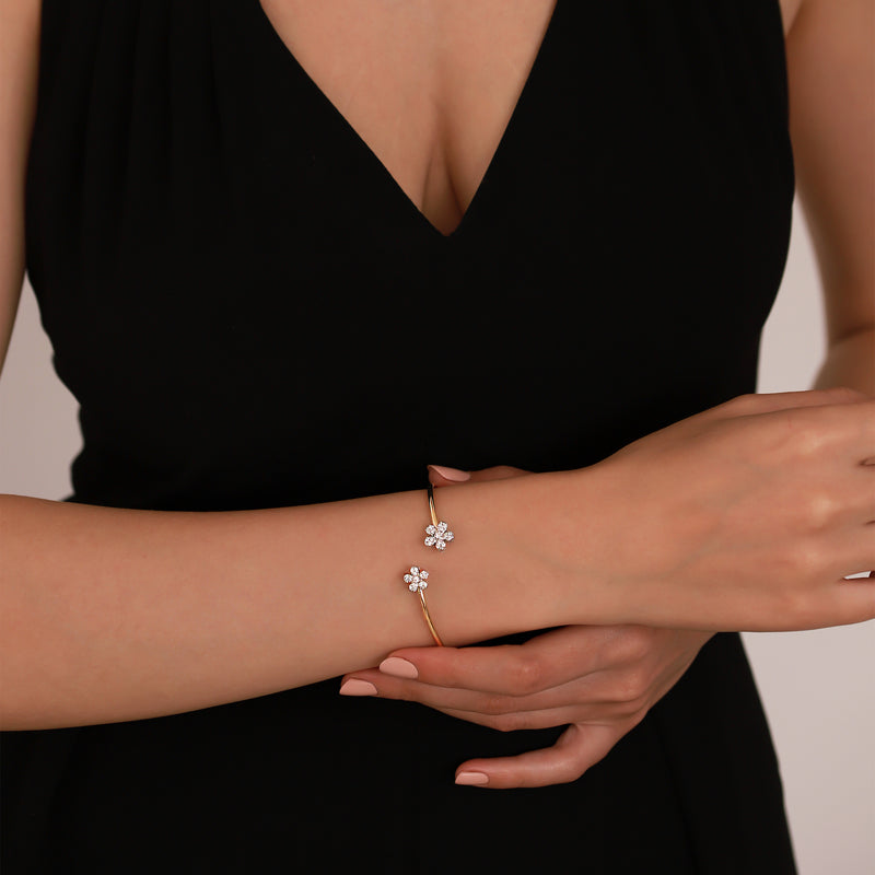 Cuffs | Diamond Cuff Bracelet | 0.41 Cts. | 18K Gold Gilda by Gradiva Inc.