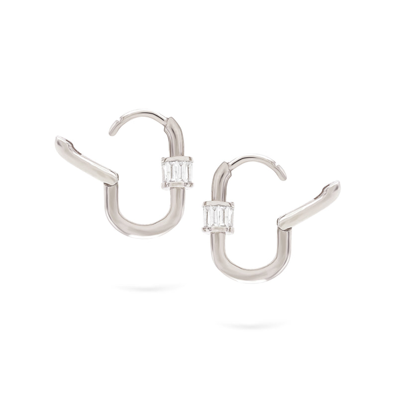 Baguette Hoops | Small Diamond Earrings | 0.48 Cts. | 14K Gold Gilda by Gradiva Inc.