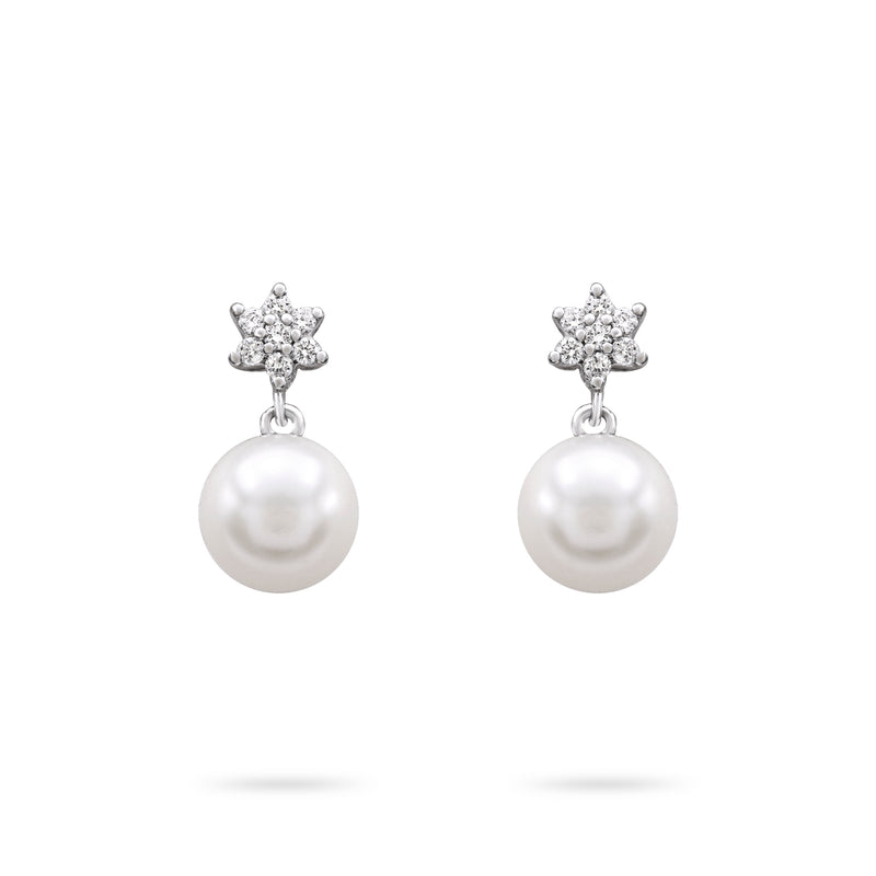 Gilda Pearls | Diamond Earrings | 0.16 Cts. | 14K Gold Gilda by Gradiva Inc.