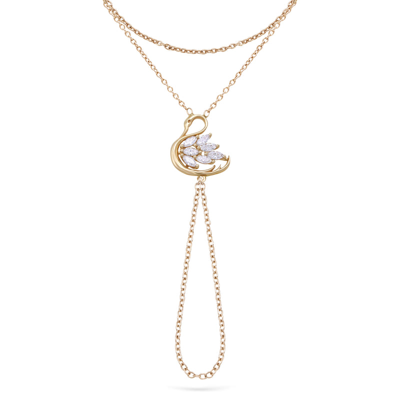 Swan | Diamond Hand Chain | 0.5 Cts. | 14K Gold Gilda by Gradiva Inc.