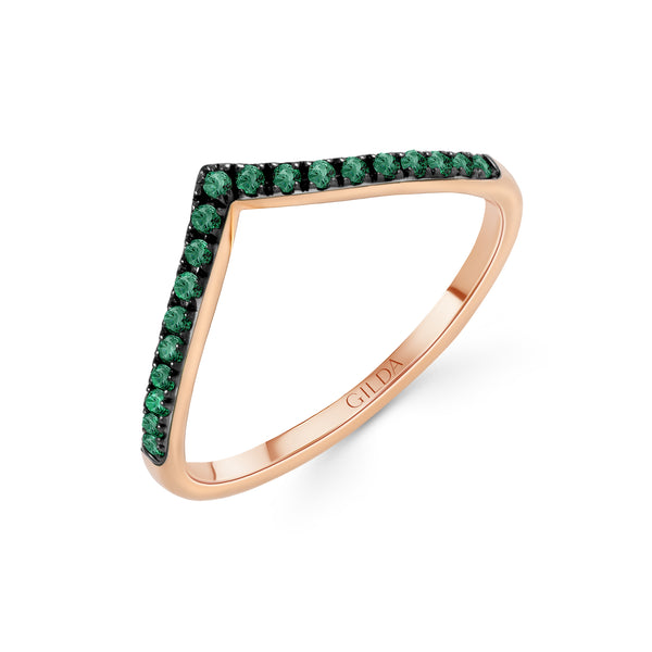 Gilda Wishbone | Emerald Ring | 0.15 Cts. | 14K Gold Gilda by Gradiva Inc.