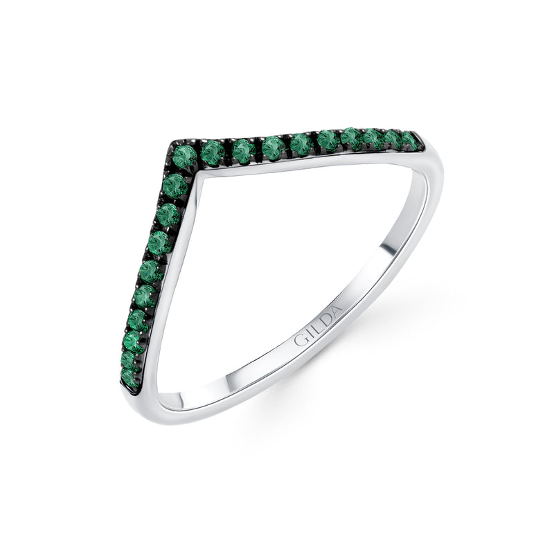 Gilda Wishbone | Emerald Ring | 0.15 Cts. | 14K Gold Gilda by Gradiva Inc.
