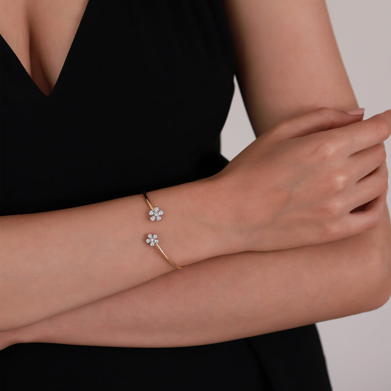 Cuffs | Diamond Cuff Bracelet | 0.41 Cts. | 18K Gold Gilda by Gradiva Inc.