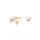 Triple Stars | Diamond Earrings | 14K Gold Gilda by Gradiva Inc.