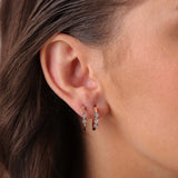 Minnies Hoops | Double Diamond Earrings | 0.09 Cts. | 14K Gold Gilda by Gradiva Inc.