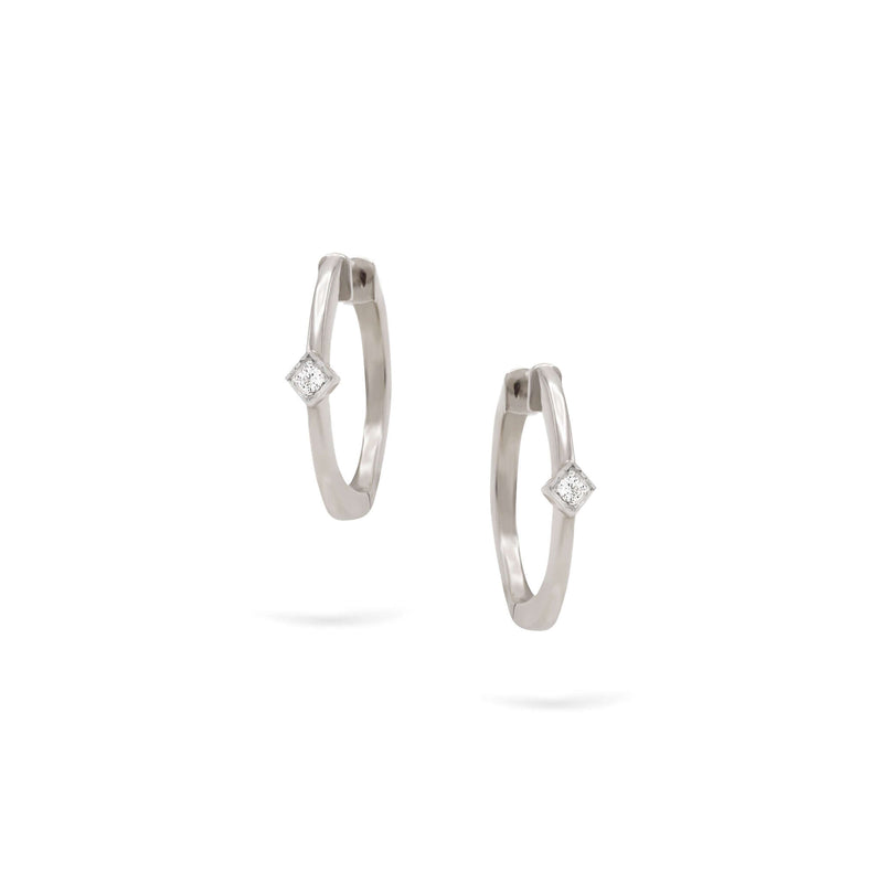 Minnies Hoops | Single Diamond Earrings | 0.04 Cts. | 14K Gold Gilda by Gradiva Inc.