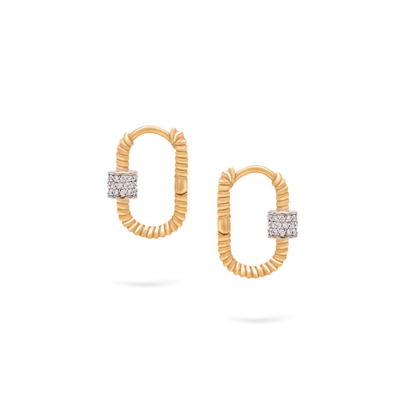 Twist Musica Hoops | Small Diamond Earrings | 0.25 Cts. | 14K Gold Gilda by Gradiva Inc.