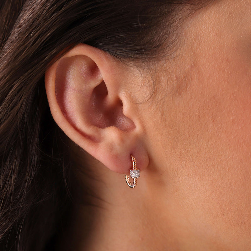 Twist Musica Hoops | Small Diamond Earrings | 0.25 Cts. | 14K Gold Gilda by Gradiva Inc.