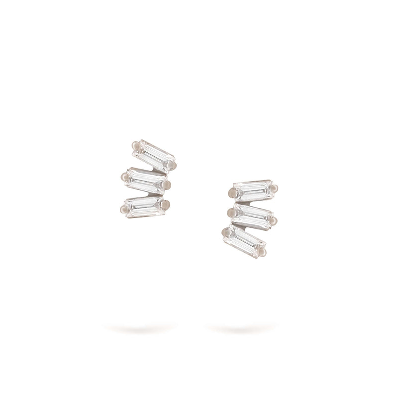Baguette Studs | Diamond Earrings | 14K Gold Gilda by Gradiva Inc.