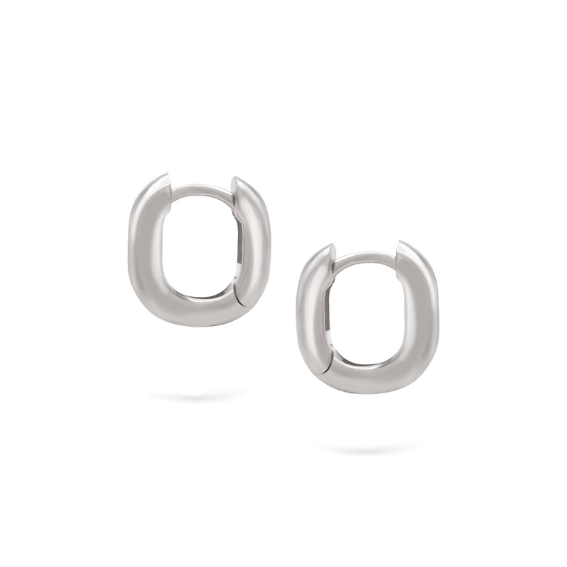 Curve Small Hoops White Gold