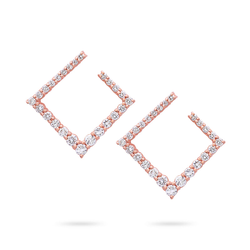 Carrée Hoops | Diamond Earrings | 0.40 Cts. | 14K Gold Gilda by Gradiva Inc.