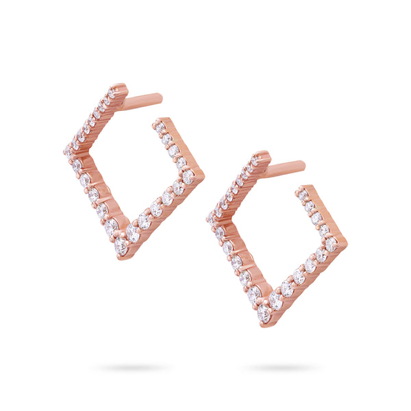 Carrée Hoops | Diamond Earrings | 0.40 Cts. | 14K Gold Gilda by Gradiva Inc.