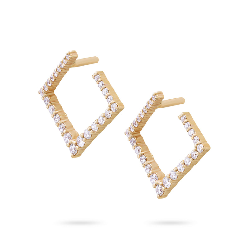 Carrée Hoops | Diamond Earrings | 0.40 Cts. | 14K Gold Gilda by Gradiva Inc.