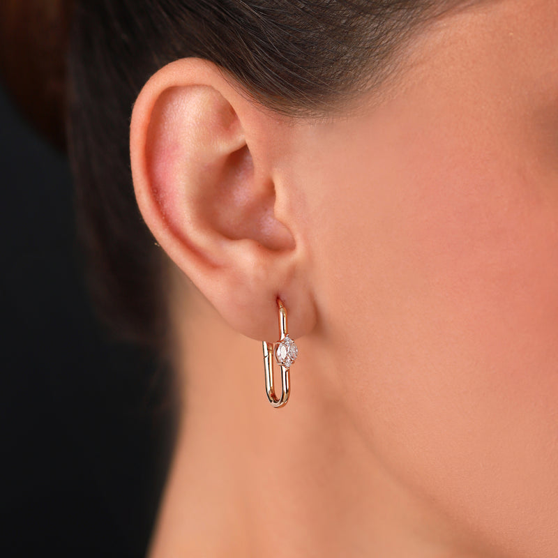 Marquise Hoops | Medium Diamond Earrings | 0.41 Cts. | 14K Gold Gilda by Gradiva Inc.