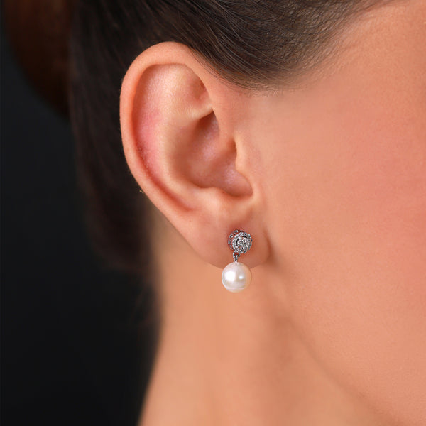 Gilda Pearls | Diamond Earrings | 0.35 Cts. | 14K Gold Gilda by Gradiva Inc.