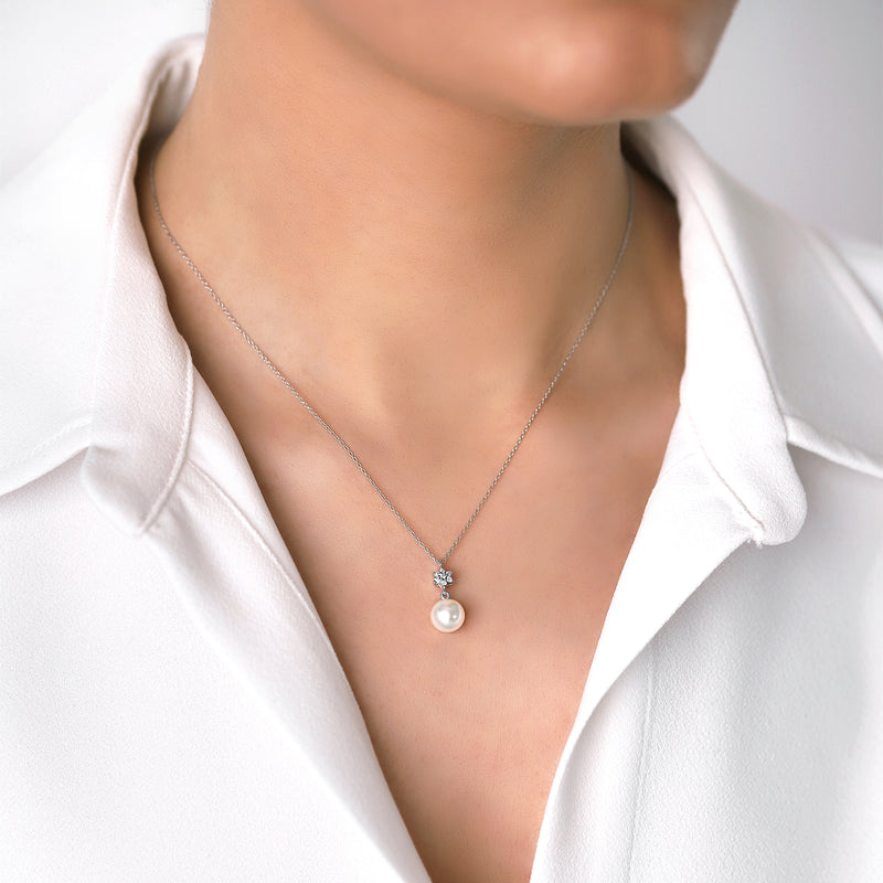 Gilda Pearls | Diamond Pendant | 0.09 Cts. | 14K Gold Gilda by Gradiva Inc.