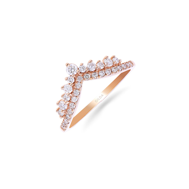Wishbone | Diamond Ring | 0.38 Cts. | 14K Gold Gilda by Gradiva Inc.