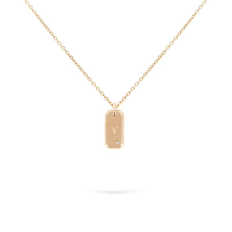 Mini Gold Bar Initials | Diamond Pendant | 0.01 Cts. | 14K Gold Gilda by Gradiva Inc.
